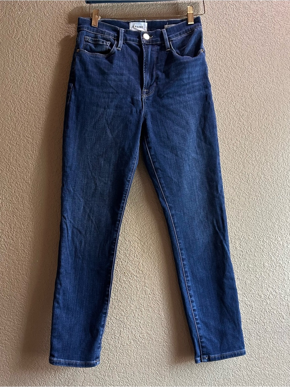 frame ali high rise cigarette skinny jeans denim 27